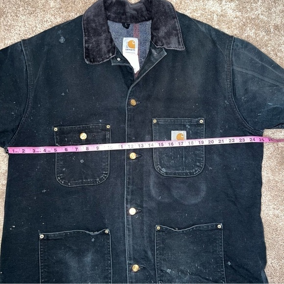 Carhartt Vintage Blanket Lined Chore Coat Black Size 46 Reg - Picture 6 of 16